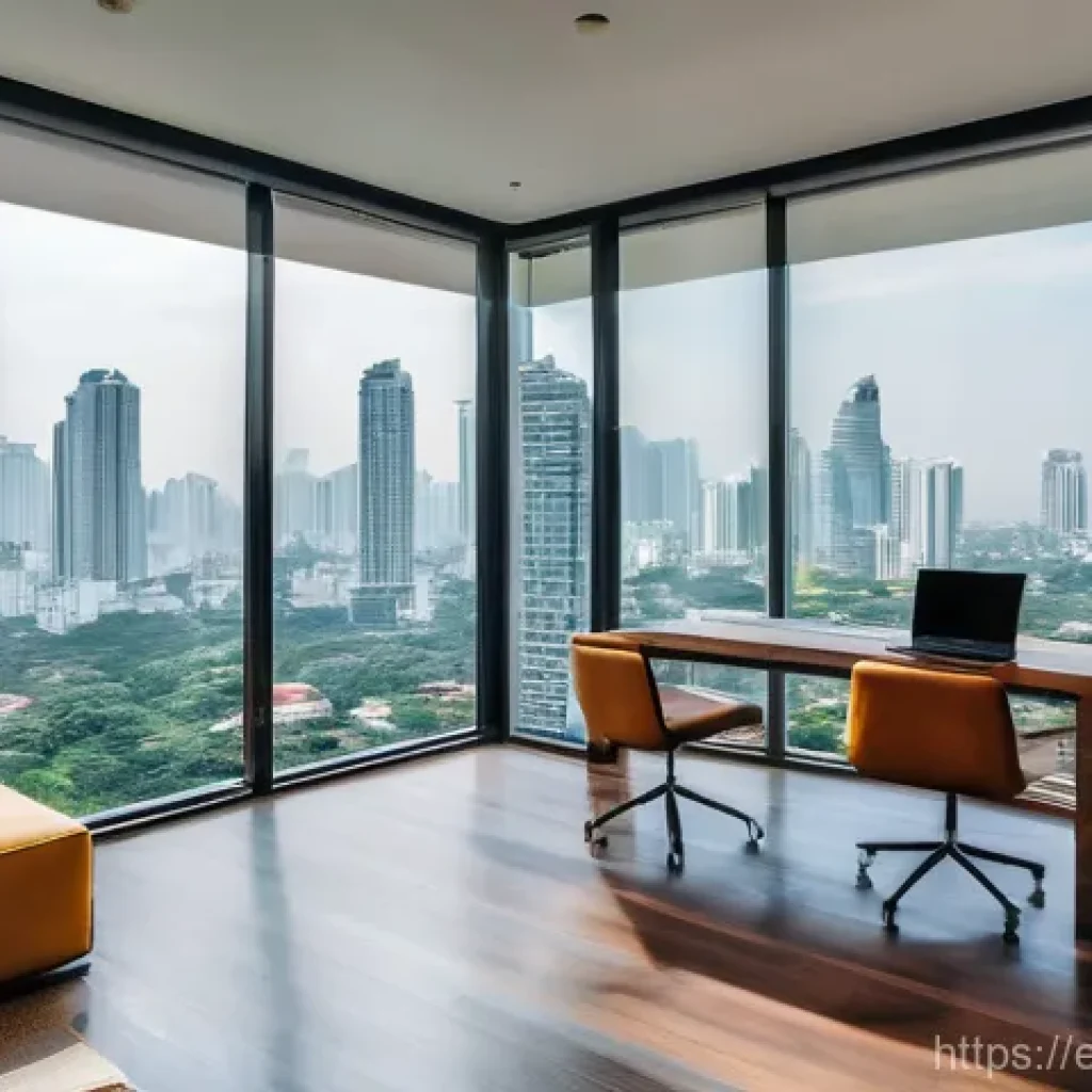 태국의 주택 임대 시장 - **Urban Digital Nomad Life in Bangkok:** A vibrant, sun-drenched image of a young adult, appearing t...