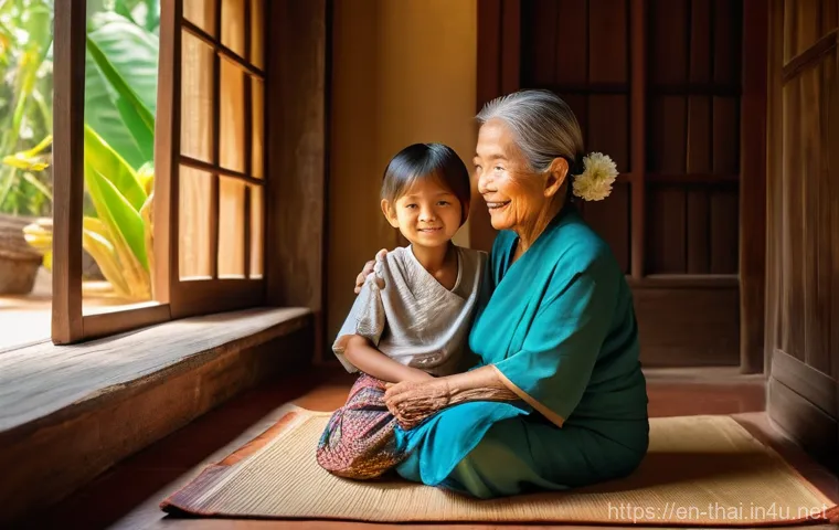 태국의 최신 영화 제작 - **Prompt 1: Heartwarming Intergenerational Bond in a Traditional Thai Home**
* **Description:*...