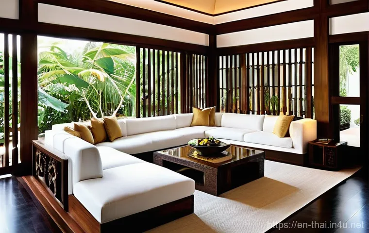 태국의 현대식 리조트 디자인 - **Seamless Indoor-Outdoor Living in a Thai Resort Villa:**
    "A stunning, expansive modern Thai re...