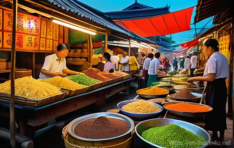 태국 전통 음식의 기원 - **Prompt:** A serene and authentic depiction of ancient Tai people in the Sukhothai kingdom era, set...