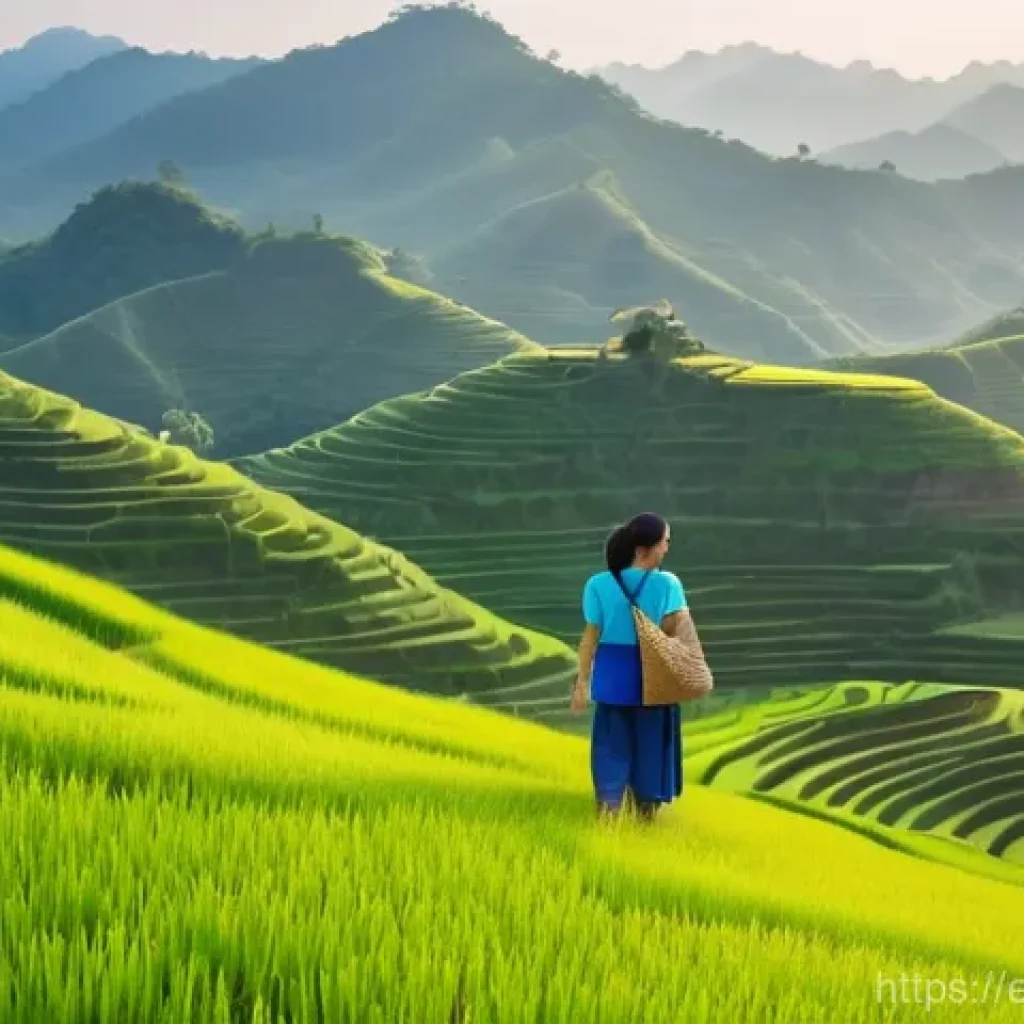 태국 관광 산업 전망 - **Northern Thailand Serenity:** An adventurous solo female traveler, in her late 20s, wearing comfor...