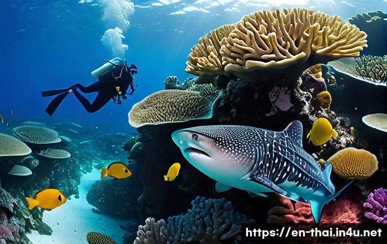 태국에서의 해양 스포츠 - **Vibrant Underwater Exploration in the Similan Islands**
"A stunning wide-angle underwater phot...