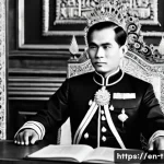 태국의 독립 운동가 - **Prompt Title:** King Mongkut's Diplomatic Vision and Scholarly Pursuit
**Image Prompt:** A dig...