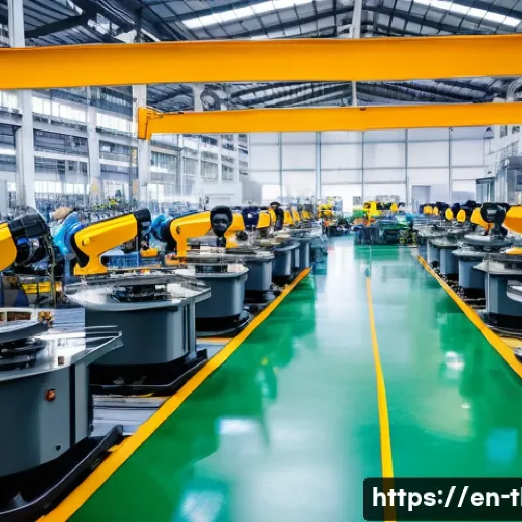 태국의 글로벌 경제 기여 - A bustling modern automotive manufacturing plant in Thailand, showcasing advanced robotics assemblin...