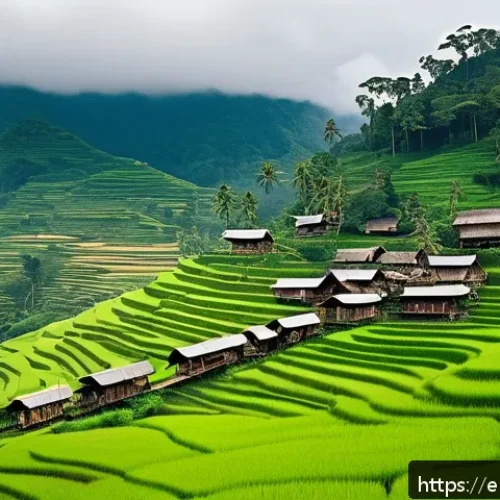 Home 31 태국의 철도 여행 루트 - A vibrant scene of a traditional Thai hill tribe village viewed from a train window winding through ...