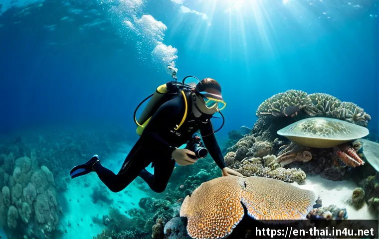Home 17 태국의 해양 생물 연구 - Photorealistic underwater marine biology survey in the Gulf of Thailand, a Thai marine researcher in...
